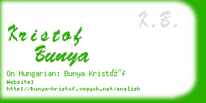 kristof bunya business card